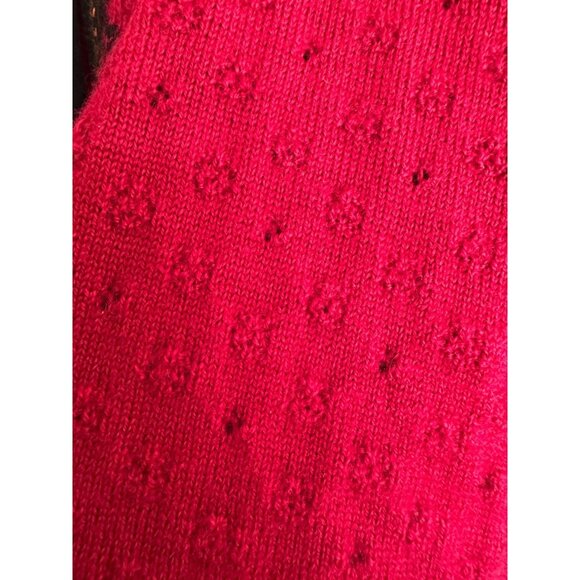 Dale of Norway XL RED Wool Pointelle Folk Nordic Knit Cardigan Sweater Jacket - Picture 8 of 10